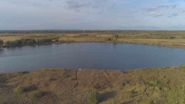 Göl Yakushinsky Uzak Vladimir Bölgesi Doğada Hava Video Çekim — Stok video