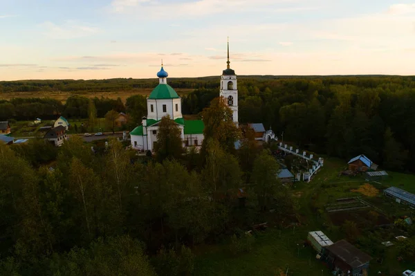 Trinity Church Den Byn Arbuzovo Regionen Vladimir Flygfotografering — Stockfoto