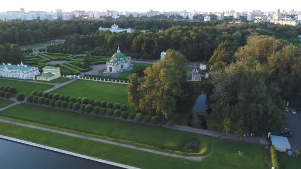 Bovenaanzicht Van Het Landgoed Kuskovo Moskou Luchtfoto Video Schieten — Stockvideo