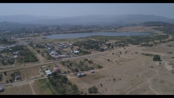 Ein Großer Stausee Der Nähe Von Tiflis Luftbild Georgien — Stockvideo