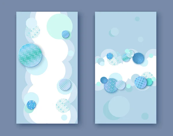 Brochure ou ensemble de conception d'emballage, bannière d'affaires bleue à deux plis — Image vectorielle