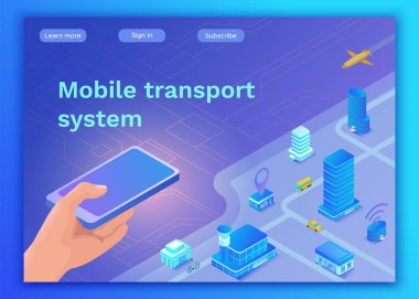 Telefon ulaşım online hizmet açılış sayfası şablonu, trav