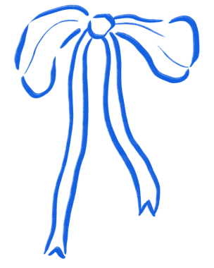 Mavi kurdele ve kalem tebeşirli odun kömürü ile çizilmiş el çizimi illüstrasyon.