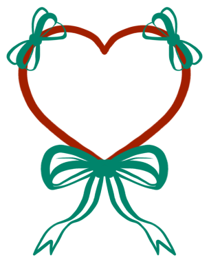 Kurdeleli kalp şeklinde çerçeve ve element tasarımı için uygun yay.