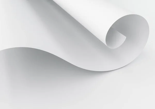 3D render beyaz kağıt beyaz arka plan üzerinde izole el salladı. Tasarım veya metin için boş alan ile döndürdüm kağıt parçası.