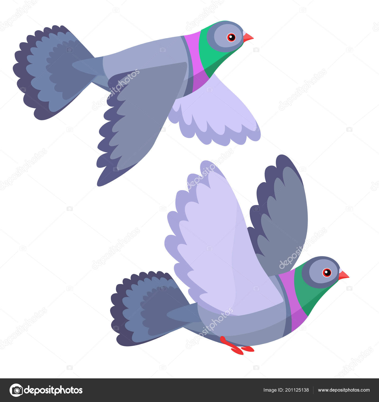 Dibujos animados de palomas mensajeras imágenes de stock de arte vectorial  | Depositphotos