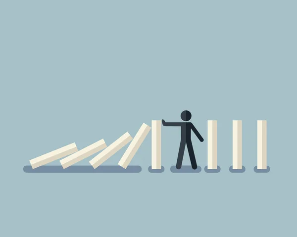 Sopa rakam domino etkisi ile düşen beyaz Domino durdurma