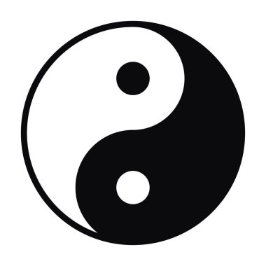 Yin ve Yang sembolü beyaz arka plan üzerinde izole