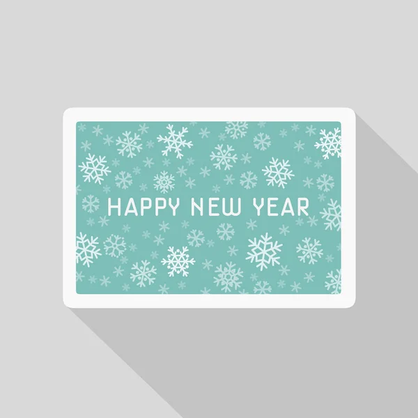 Saudação cartão de Ano Novo com padrão de flocos de neve — Vetor de Stock