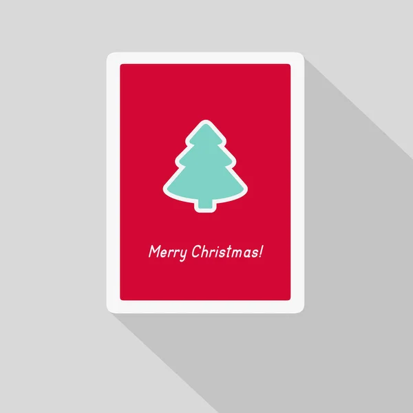 Noel ağacı minimalist tarzı ile tebrik kartı — Stok Vektör