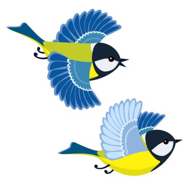 Beyaz arka plan üzerinde izole uçan büyük baştankara