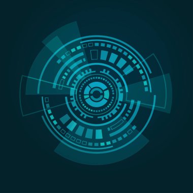 Soyut fütüristik Hud arabirimde koyu mavi degrade arka plan 