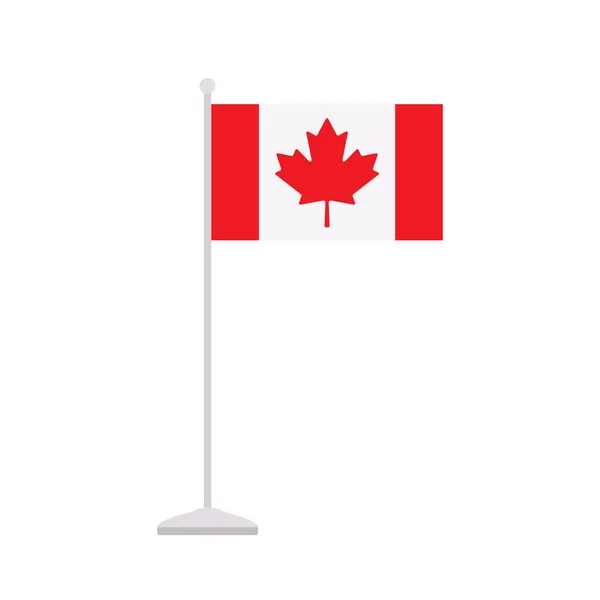 Tabel van de Canadese vlag op staan geïsoleerd op witte achtergrond — Stockvector