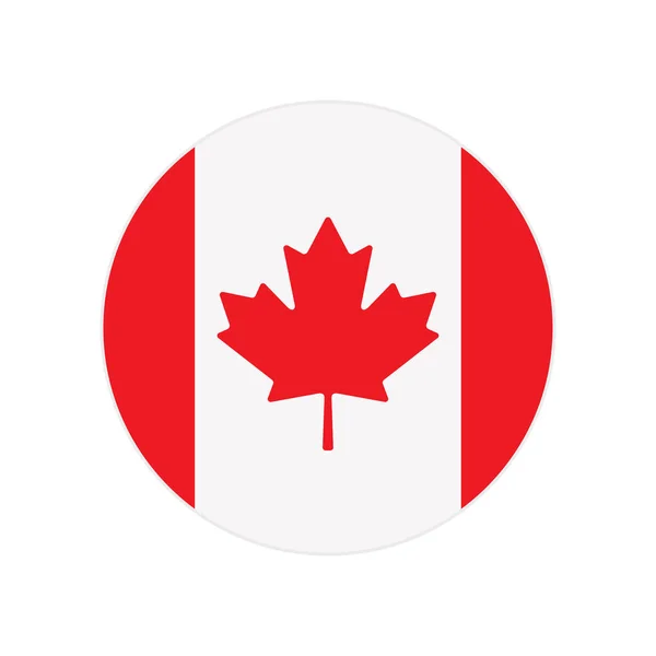 Ronde symbool-, knop- of naambadge met nationale Canada vlag geïsoleerd op witte achtergrond — Stockvector