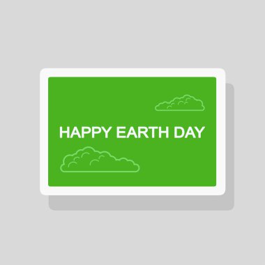 Yeşil arka plan üzerinde stilize bitki örtüsü ile Dünya Günü tebrik kartı. Minimalist tarzı 