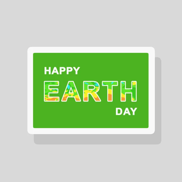 Double exposure Earth Day greeting card with map elements forming text silhouette — Stock Vector
