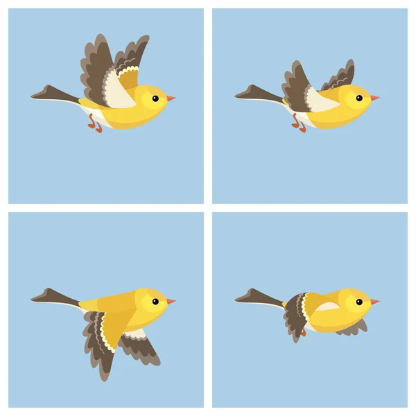 Flygande Guldsiskan (hona) animation sprite sheet — Stock vektor