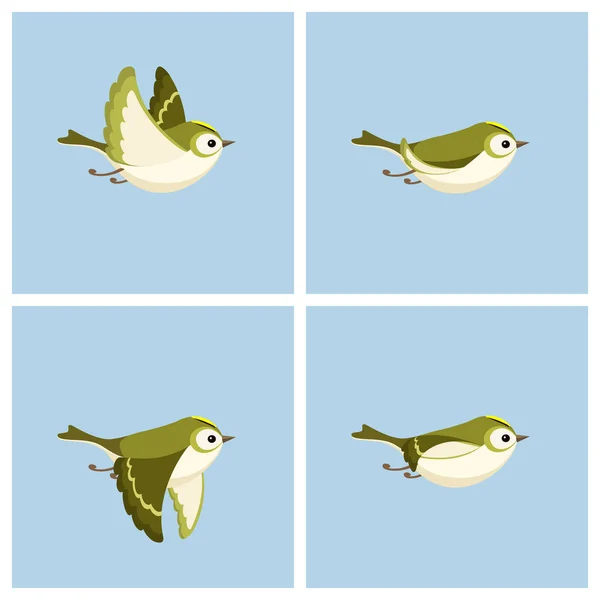 Fliegende Goldhaube (weiblich) Animation Sprite Sheet — Stockvektor