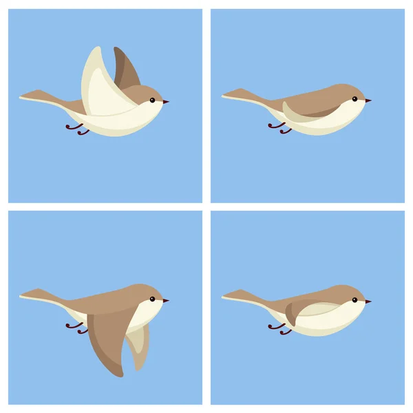 Fliegender Vogel Animation Sprite Sheet — Stockvektor