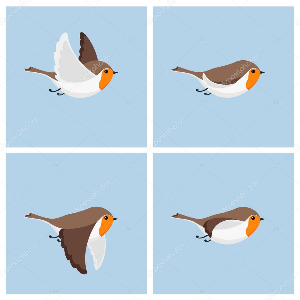 Flying Robin animation sprite sheet 