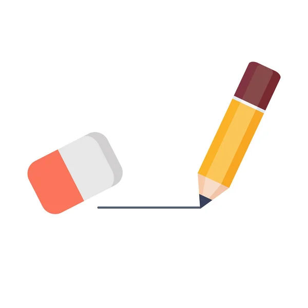 Az ólom-ceruza rajz-és radírvonal kitörési vonala fehér ba — Stock Vector