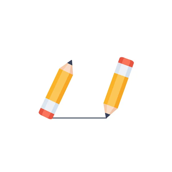 白いバックグローンに隔離された鉛筆の描画と消し線 — ストックベクタ