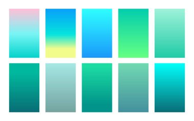 degrade arka planlar deniz renk paleti kümesi