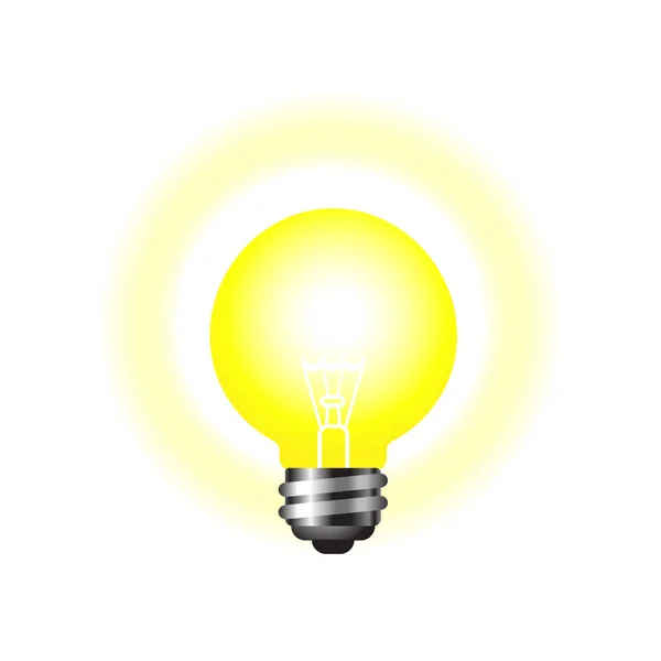 Shining light bulb on a white background — Stock Vector