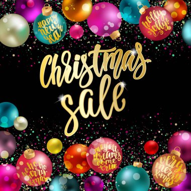 Noel indirimi, harflerle yeni yıl süsü. Tatil zamanı...