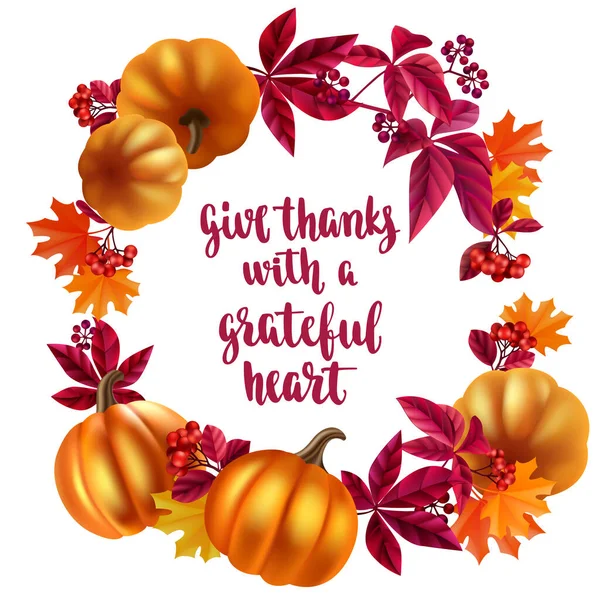 Carte Vœux Thanksgiving Calligraphie Manuscrite Pinceau — Image vectorielle