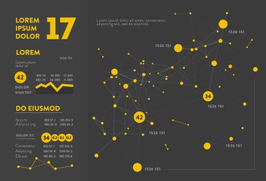Fütüristik Infographic. Bilgi estetik tasarım. Karmaşık veri konu grafik görselleştirme. Soyut veri grafiği. Vektör çizim