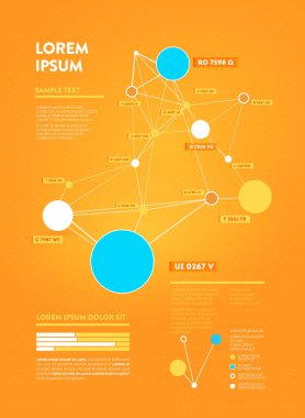 Fütüristik Infographic. Bilgi estetik tasarım. Karmaşık veri konu grafik görselleştirme. Soyut veri grafiği. Vektör çizim