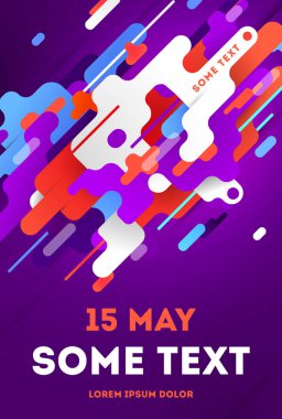 El ilanı ya da poster minimalist tasarım düz. Geometrik öğelerle modern diagonal arka plan. Vektör çizim