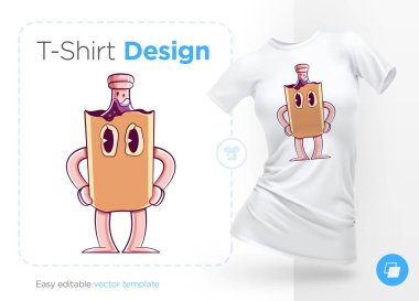 Şık şişe alkol. Yazdır T-shirt, sweatshirt, durumlarda cep telefonları, Hatıra Eşyası. Beyaz arka plan üzerinde vektör çizim.