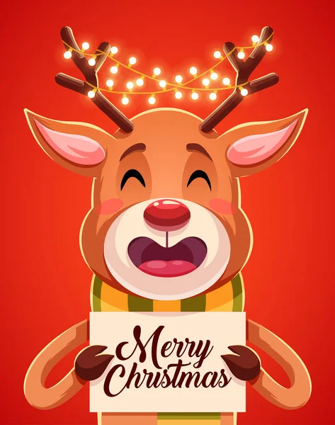 Boldog Karácsonyi Üdvözlőlapok Retro Design Vektoros Illusztráció — Stock Vector
