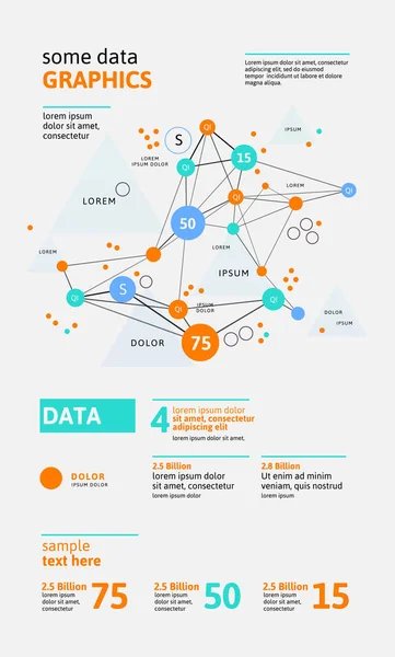 Futuristic Infographic Information Aesthetic Design Complex Data Threads Graphic Visualization — Stock Vector