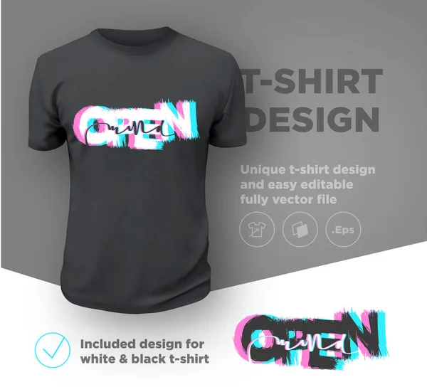 Open Geest Citaat Typografische Afdrukontwerp Sjabloon Voor Shirt Vectorillustratie — Stockvector