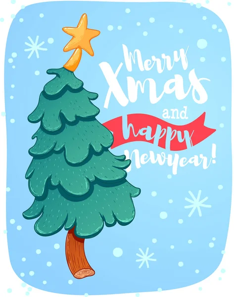 Merry Christmas Greeting Cards Retro Design Vector Illustration — Stock Vector