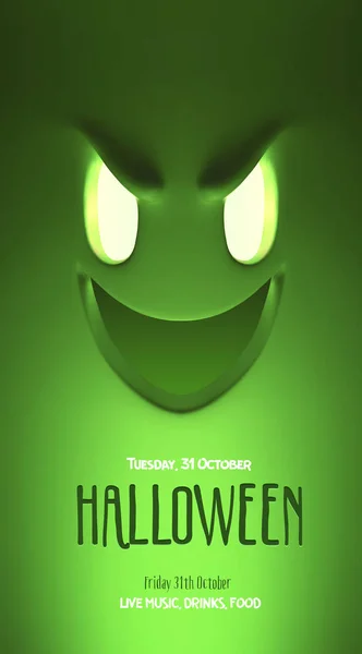 Halloween Party Ontwerpsjablonen Met Enge Monster Plaats Voor Tekst Vectorillustratie — Stockvector