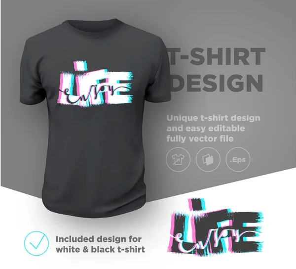Cieszyć Się Życiem Szablon Projektu Wydruku Cytat Typograficzne Shirt Ilustracja — Wektor stockowy