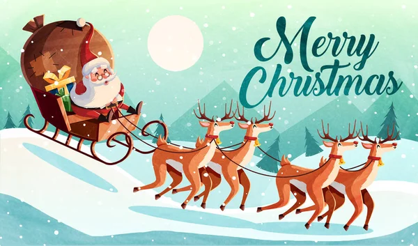 Christmas Card Design Sablon Mikulás Vektoros Illusztráció — Stock Vector