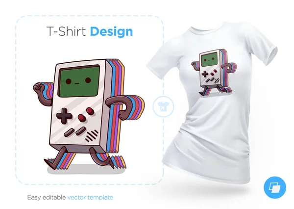 Diseño Camiseta Del Viejo Dispositivo Juego Impresión Para Ropa Carteles — Archivo Imágenes Vectoriales