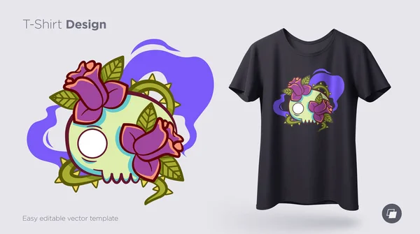 Szkielet Ilustracja Drukować Shirty Bluzy Pamiątki Wektor — Wektor stockowy