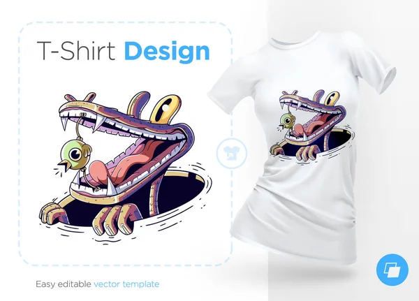 Pássaro Boca Crocodilo Impressões Shirts Camisolas Estojos Para Telemóveis Lembranças — Vetor de Stock