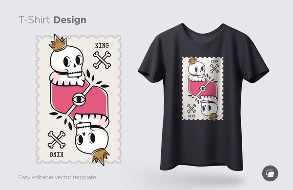 Komik Iskelet Illüstrasyon Shirtler Tişörtü Hatıra Eşyası Yazdırın Vektör — Stok Vektör