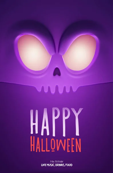 Halloween Party Ontwerpsjablonen Met Enge Monster Plaats Voor Tekst Vectorillustratie — Stockvector