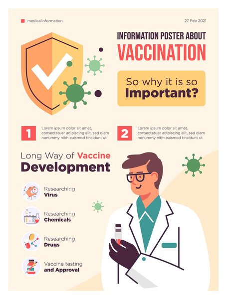 Vaccination concept infographics. health and medical vector illustration.