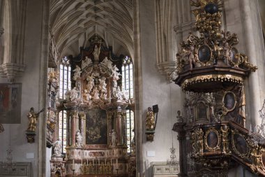 Avrupa. Graz. Avusturya Eylül 2018. Cathedral St. Catherine Graz iç görünüm