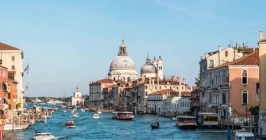 Avrupa. Venedik. İtalya. Bazilika ve 4 k Grand canal timelapse bir görünüm