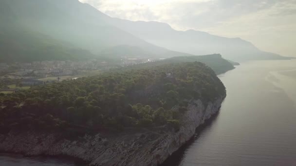 Croazia Makarska Vista Del Parco Del Pino Costiero Delle Montagne — Video Stock